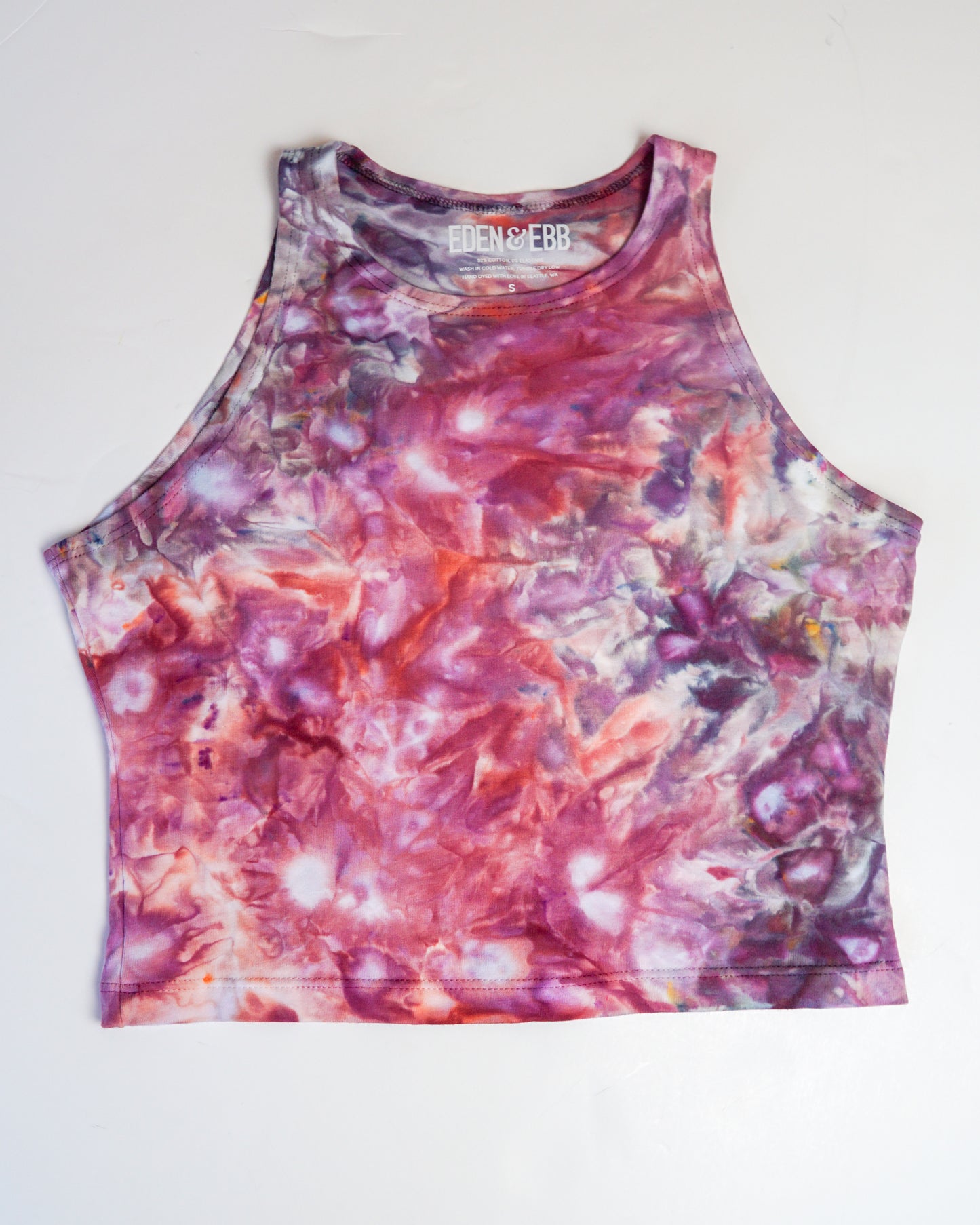hand dyed high neck cropped tank
