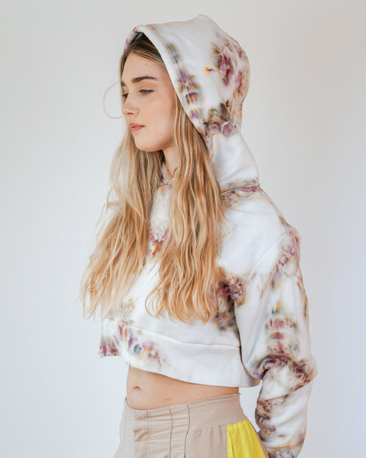 ice dyed cropped hoodie