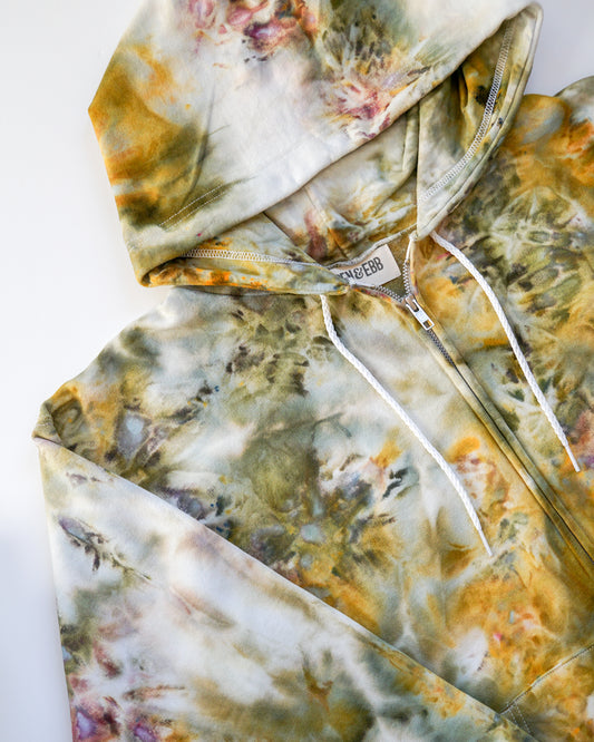 ice dyed zip-up hoodie