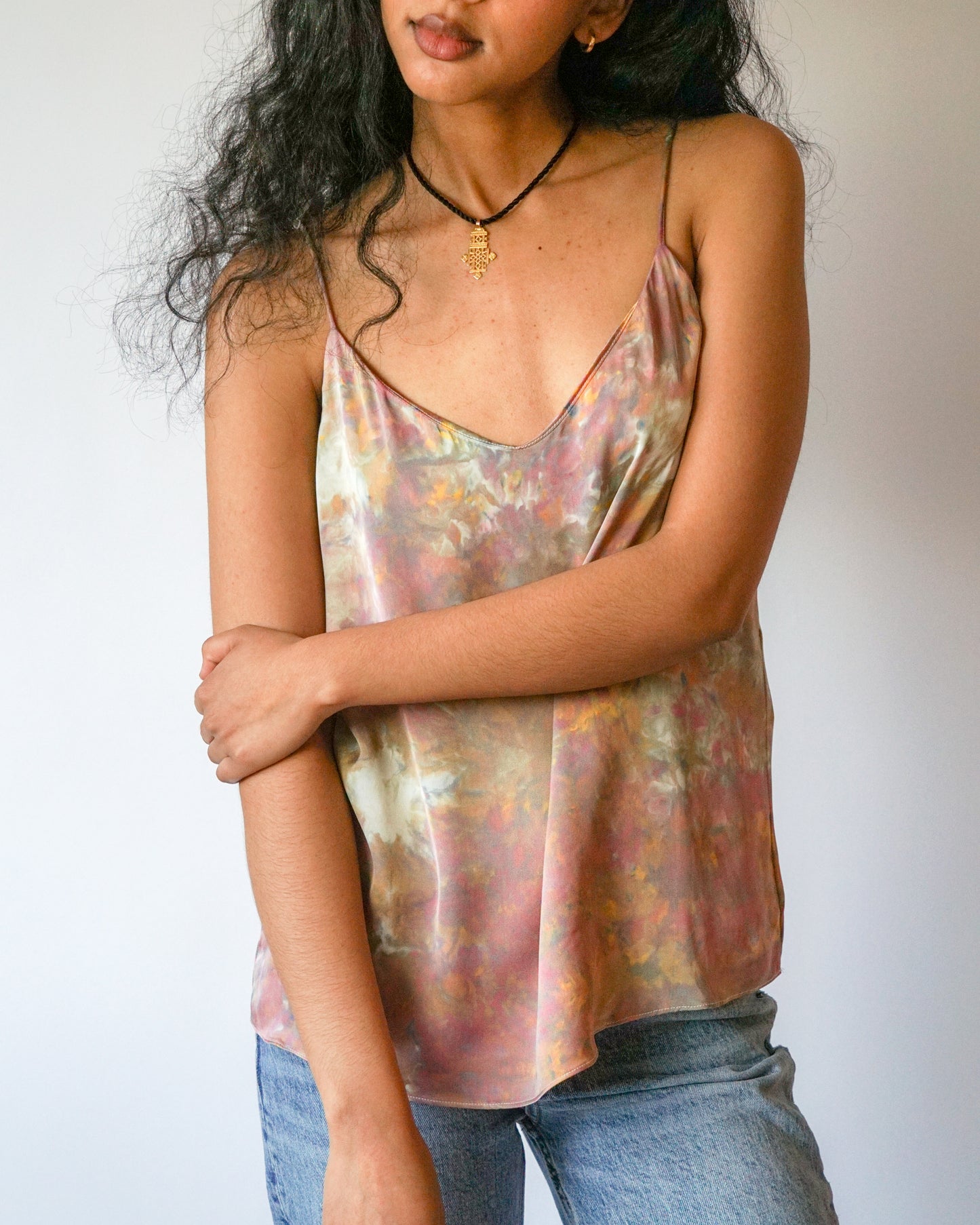 ice dyed silk cami
