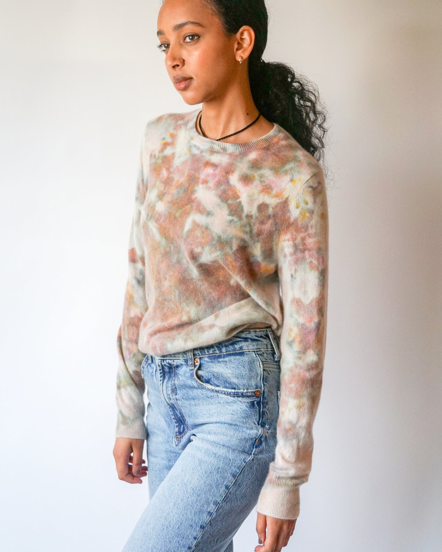 tie dye cashmere sweater
