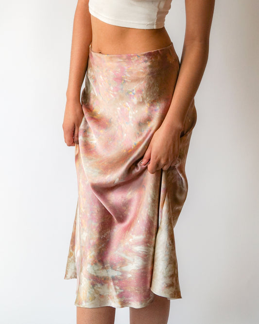 hand dyed silk skirt