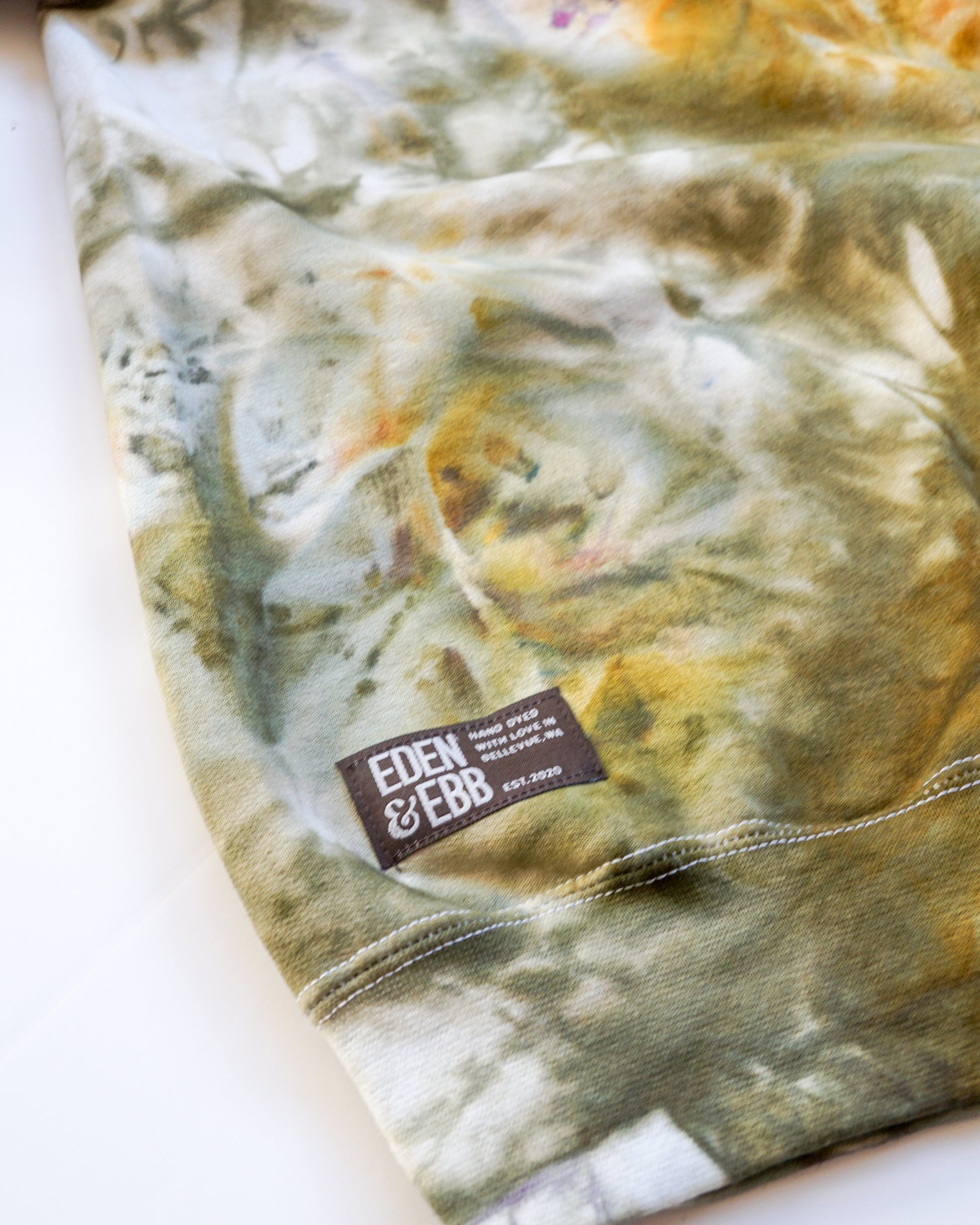 ice dyed hoodie water lily
