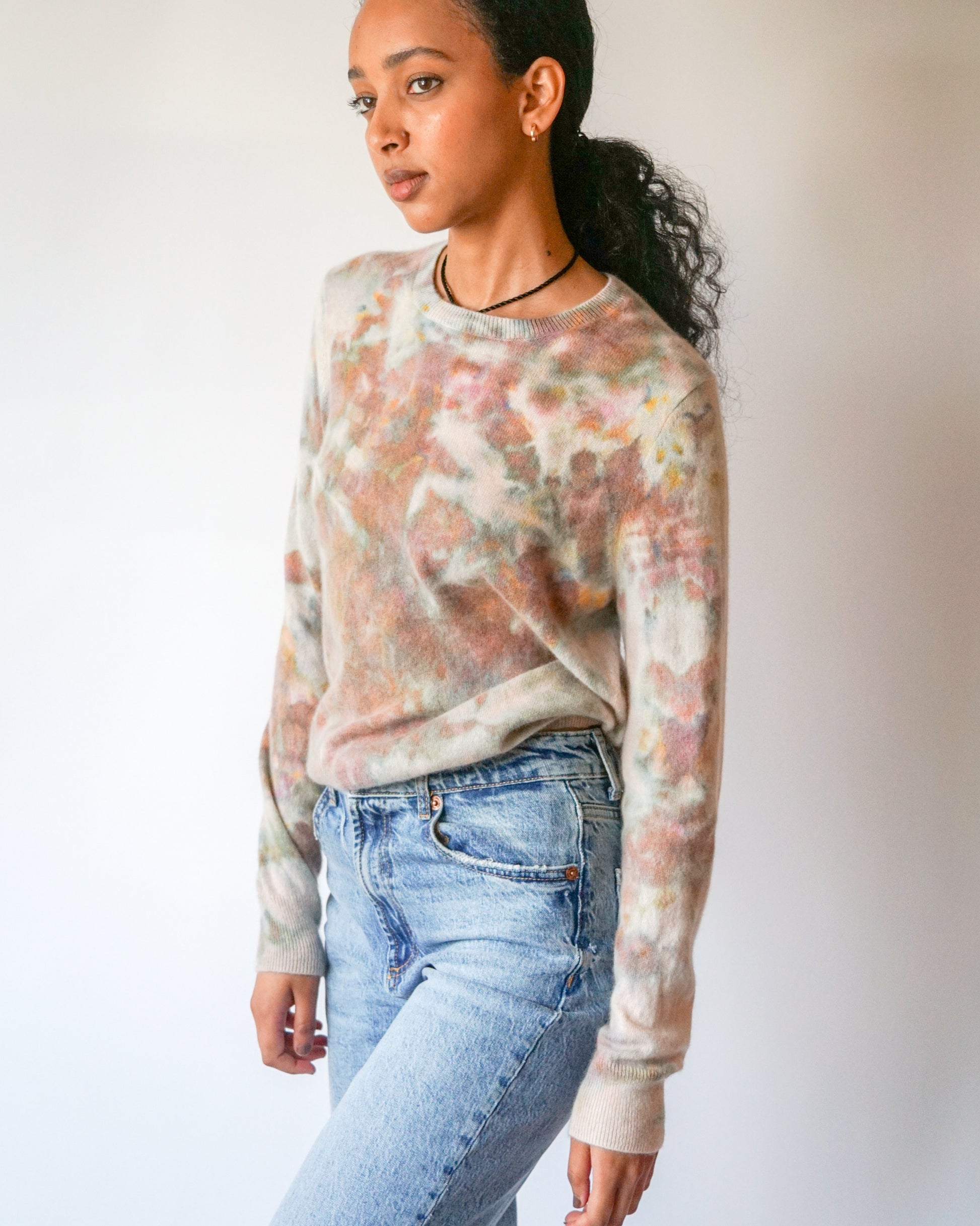 tie dye cashmere sweater