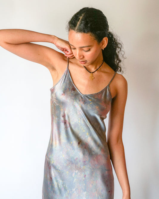 hand dyed silk slip dress